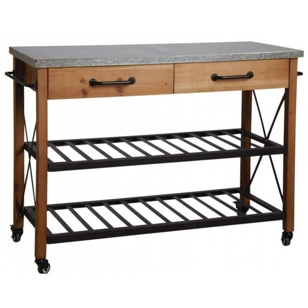Jardin Deco 120Cm Wide Rolling Kitchen Island Wayfair.ie